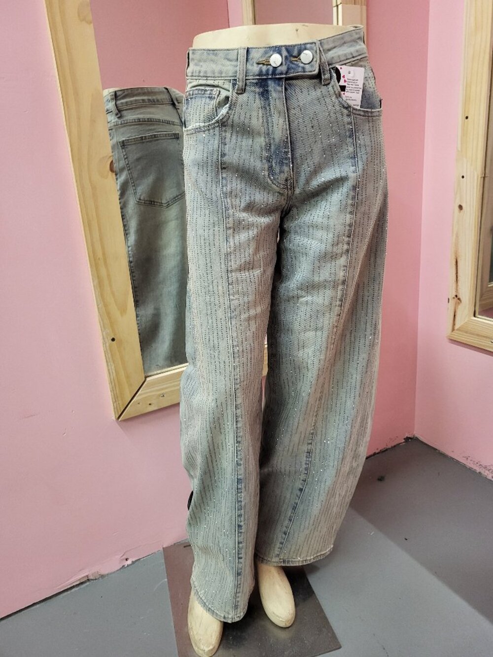 Wide Leg Rhinestone Jeans (NWT)